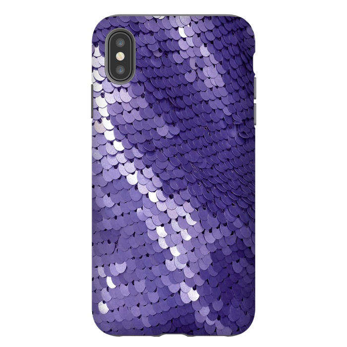 iPhone Xs Max StrongFit Shiny Purple Sequins  by Andrea Haase