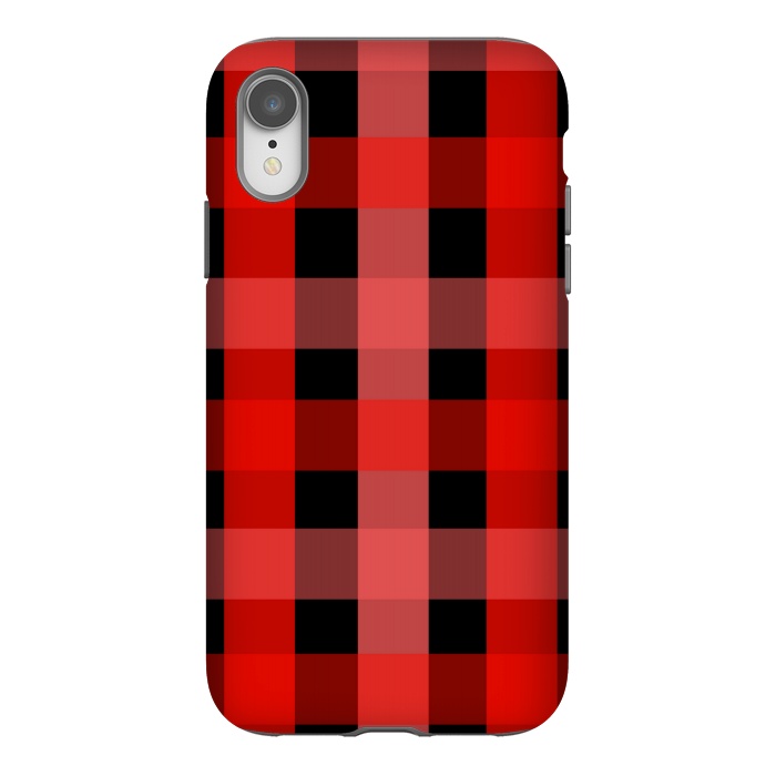 iPhone Xr StrongFit red black checks by MALLIKA