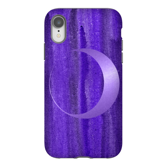 iPhone Xr StrongFit Shiny Purple Half Moon  by Andrea Haase
