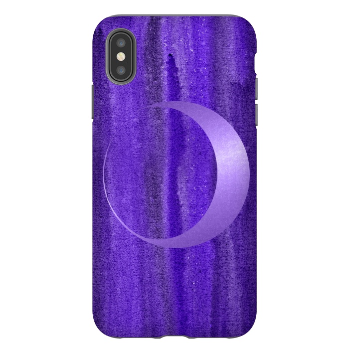 iPhone Xs Max StrongFit Shiny Purple Half Moon  by Andrea Haase