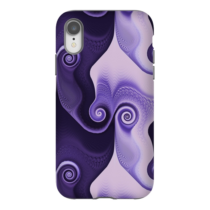 iPhone Xr StrongFit Fancy Purple Spirals by Andrea Haase