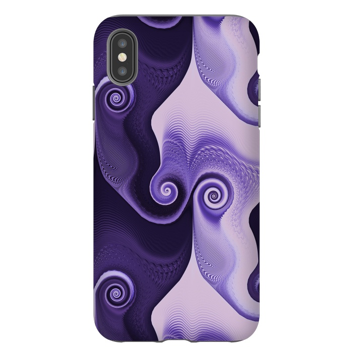 iPhone Xs Max StrongFit Fancy Purple Spirals by Andrea Haase