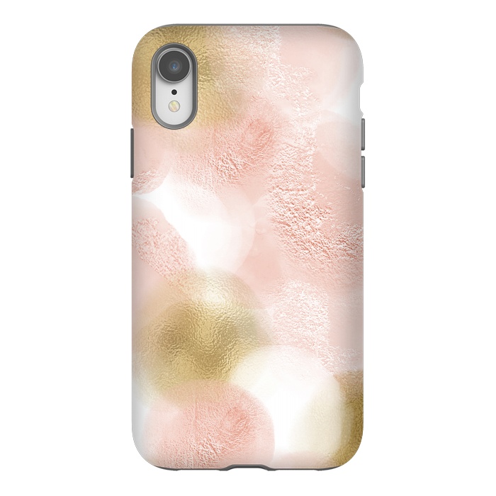 iPhone Xr StrongFit Gold and Pink Blush Dots by  Utart