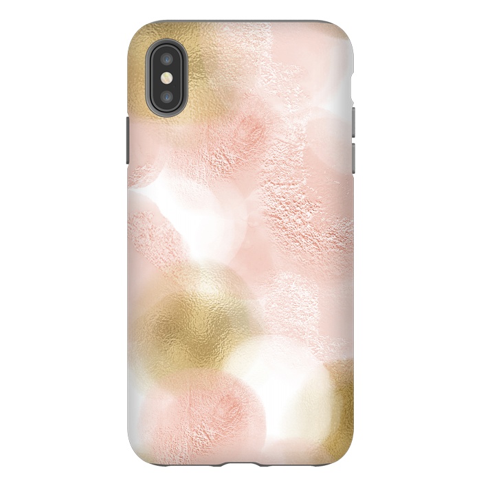 iPhone Xs Max StrongFit Gold and Pink Blush Dots by  Utart