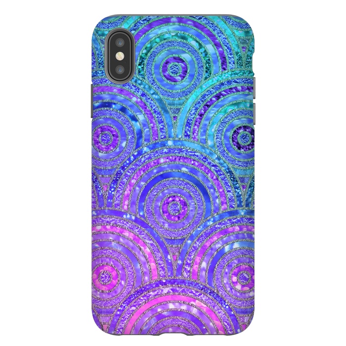 iPhone Xs Max StrongFit Pink and Blue Metal Circles Pattern by  Utart