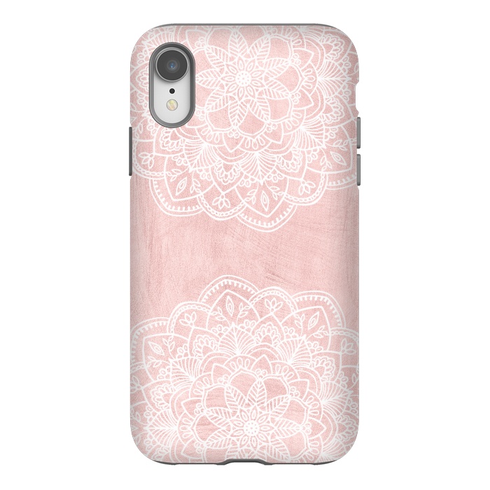 iPhone Xr StrongFit White and Pink Mandala by  Utart