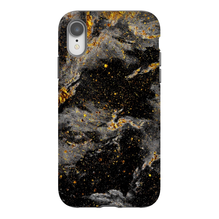 iPhone Xr StrongFit Galaxy Black Gold by Gringoface Designs
