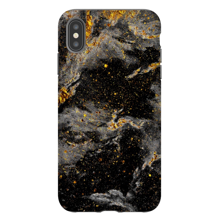 iPhone Xs Max StrongFit Galaxy Black Gold by Gringoface Designs