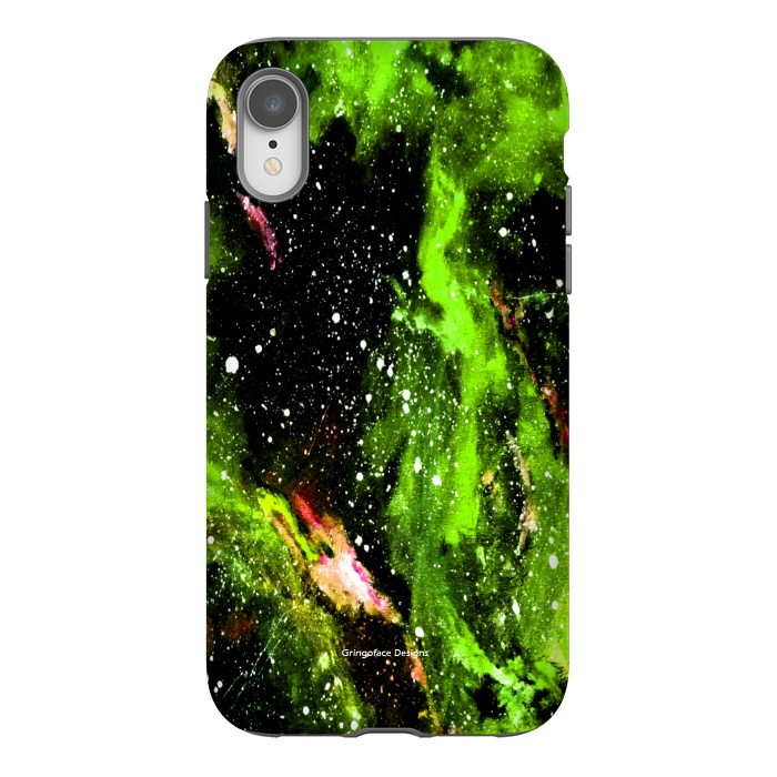 iPhone Xr StrongFit Green Galaxy by Gringoface Designs