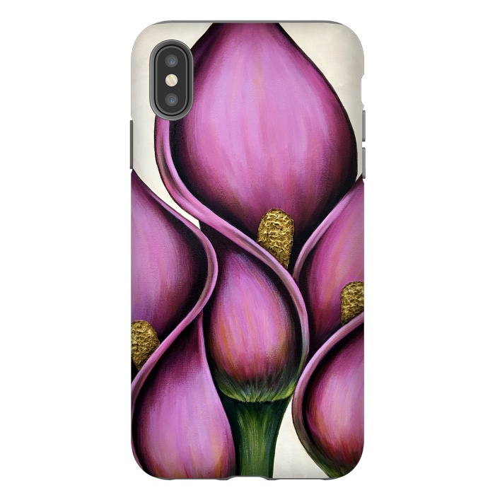 iPhone Xs Max StrongFit New Pink Calla Lilies by Denise Cassidy Wood