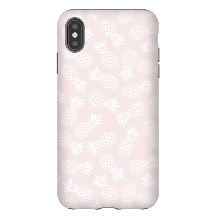 iPhone Xs Max StrongFit Pineapple pattern on pink 022 by Jelena Obradovic
