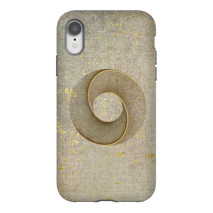 iPhone Xr StrongFit Golden Line Art Circles 2 by Andrea Haase