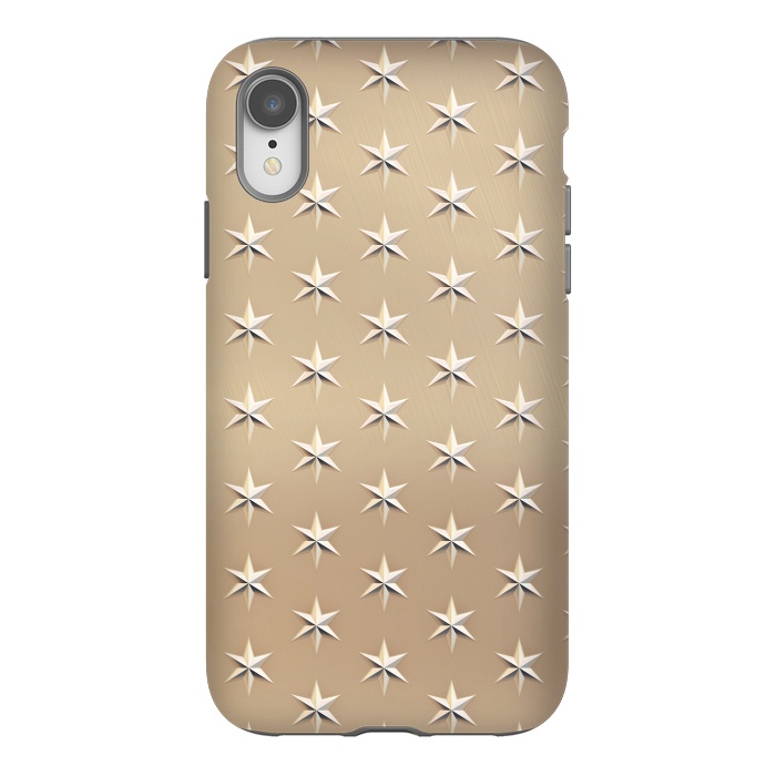 iPhone Xr StrongFit Silver Stars On  Gold by Andrea Haase
