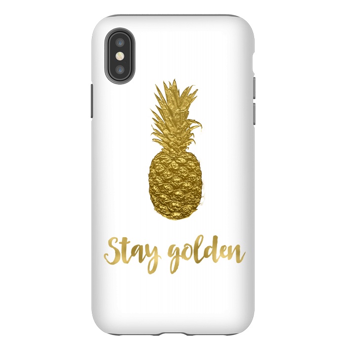 iPhone Xs Max StrongFit Stay Golden Precious Pineapple by Andrea Haase