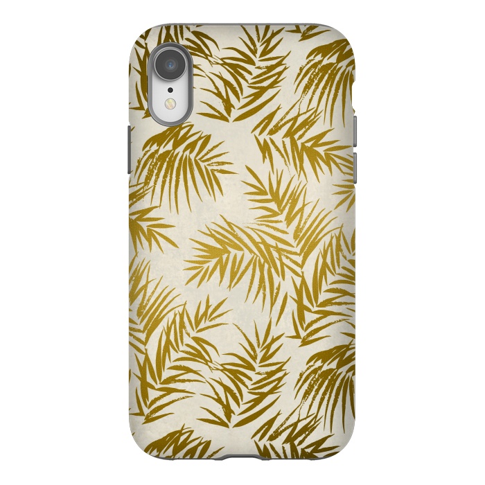 iPhone Xr StrongFit Golden Palm Leaves 2 by Andrea Haase