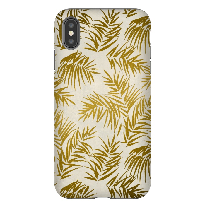 iPhone Xs Max StrongFit Golden Palm Leaves 2 by Andrea Haase