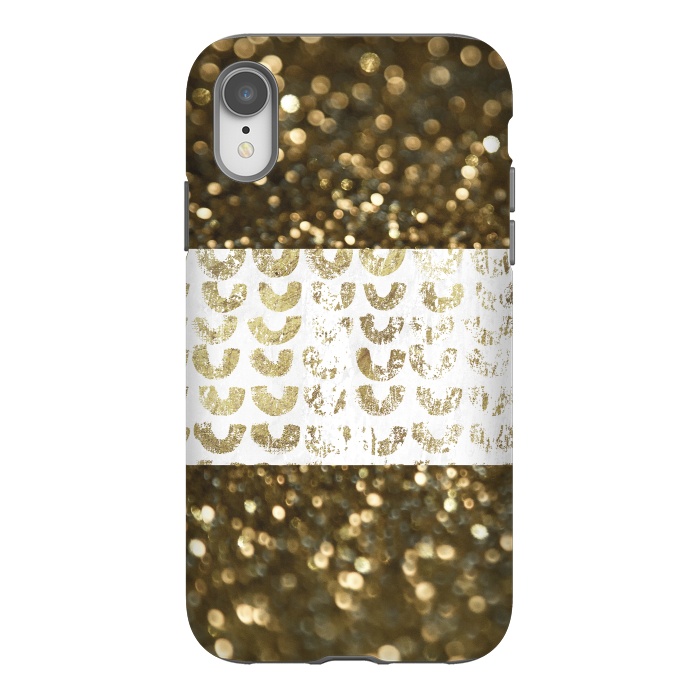 iPhone Xr StrongFit Golden Glitter by Andrea Haase