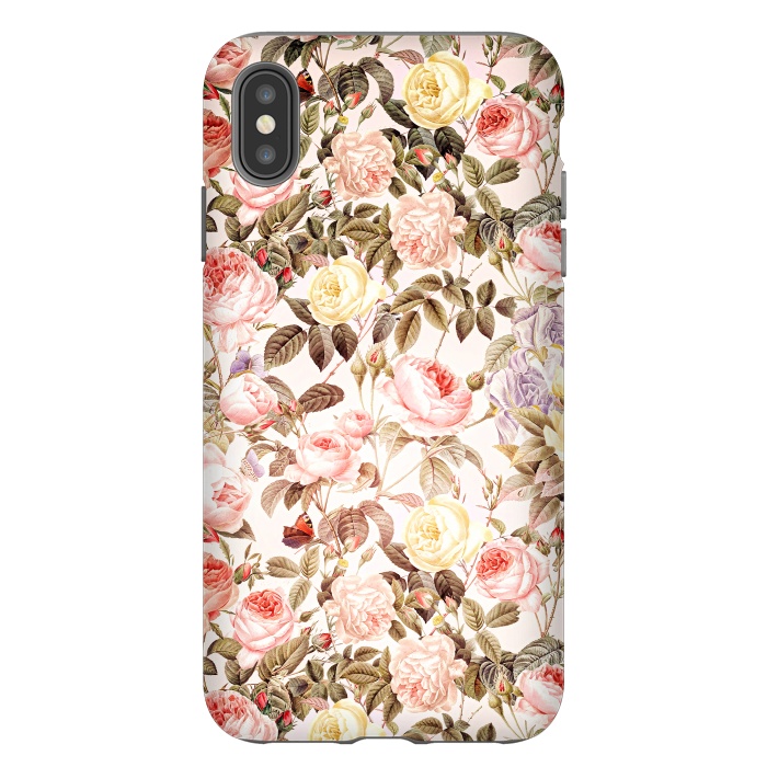 iPhone Xs Max StrongFit Vintage Roses Pattern by  Utart