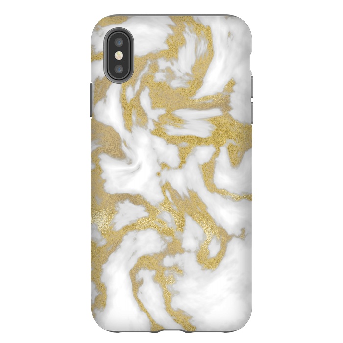 iPhone Xs Max StrongFit White Gold Faux Marble by Andrea Haase