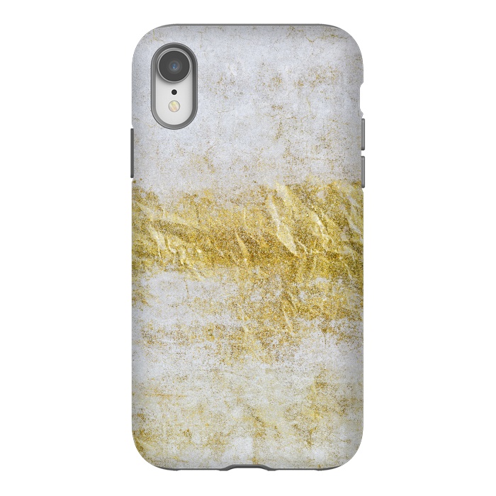 iPhone Xr StrongFit Concrete And Gold 2 by Andrea Haase
