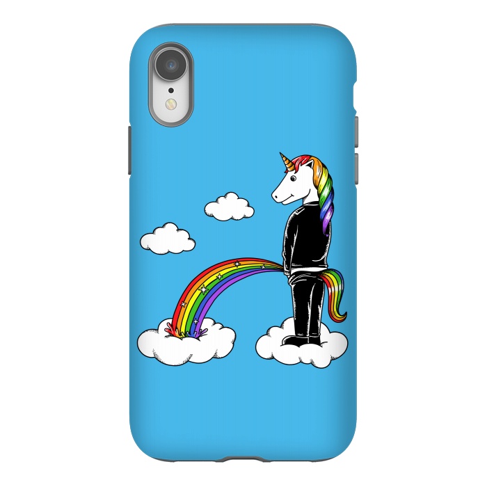 iPhone Xr StrongFit Unicorn Rainbow Blue by Coffee Man