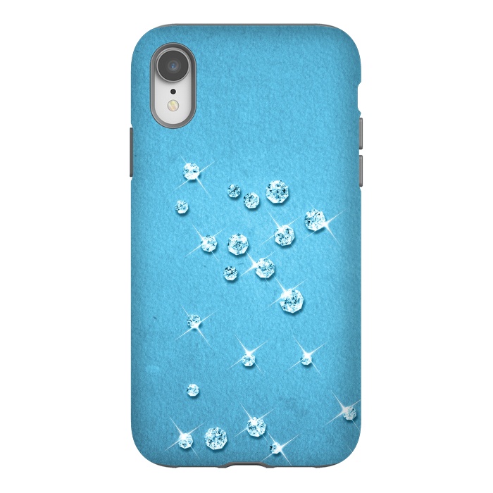 iPhone Xr StrongFit Sparkling Rhinestones on Blue by Andrea Haase