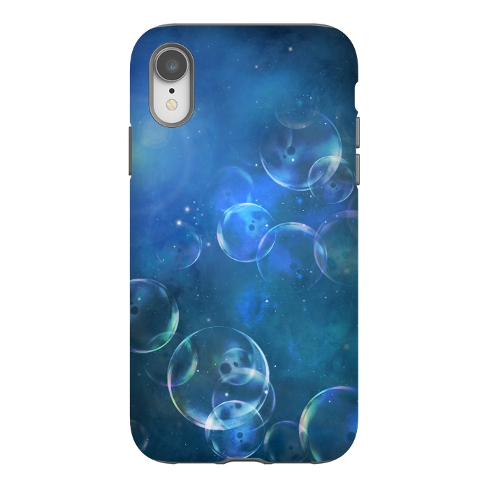 iPhone Xr StrongFit Surreal Blue Bubbles by Andrea Haase