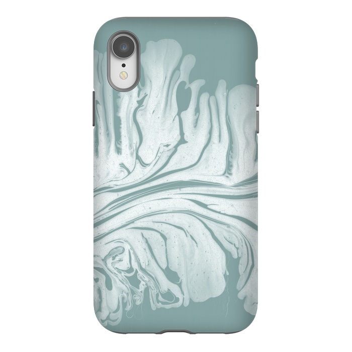 iPhone Xr StrongFit Teal Liquid Paint by Andrea Haase