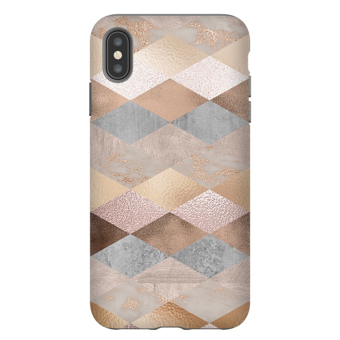 iPhone Xs Max StrongFit Marble Rose Gold Argyle by  Utart