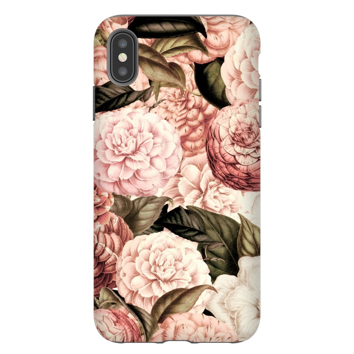 iPhone Xs Max StrongFit Pink Vintage Camelia Pattern by  Utart