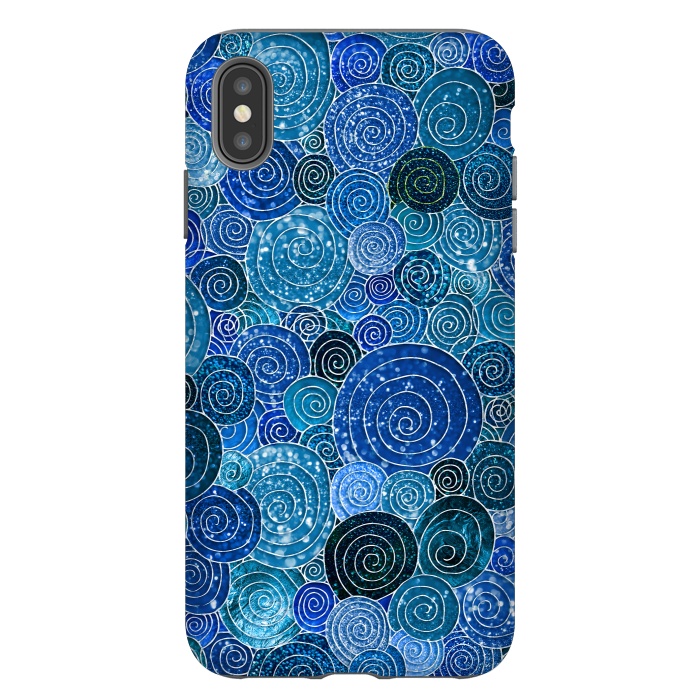iPhone Xs Max StrongFit Blue Glitter Circles Dance by  Utart