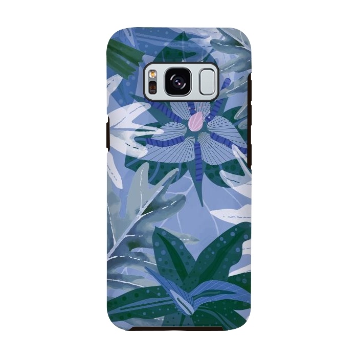 Galaxy S8 StrongFit Blue Purple Aloha Tropical Jungle  by  Utart