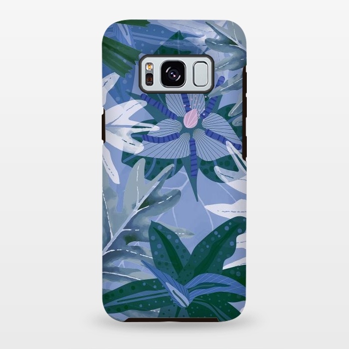 Galaxy S8 plus StrongFit Blue Purple Aloha Tropical Jungle  by  Utart