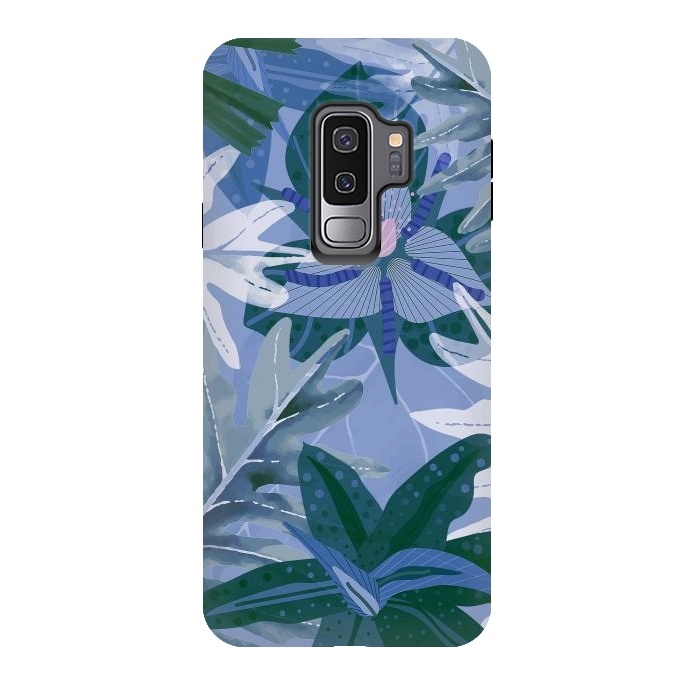 Galaxy S9 plus StrongFit Blue Purple Aloha Tropical Jungle  by  Utart
