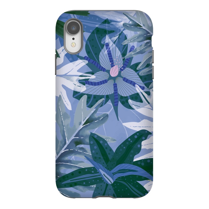 iPhone Xr StrongFit Blue Purple Aloha Tropical Jungle  by  Utart