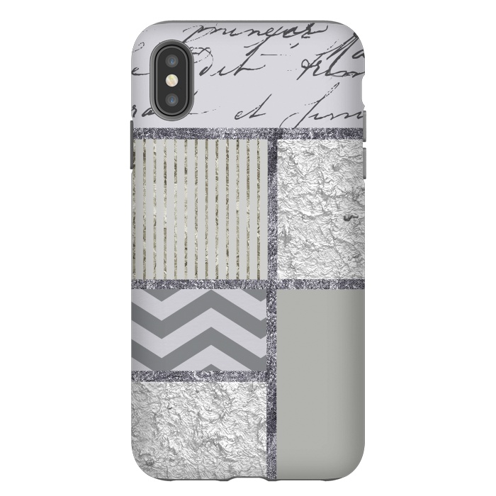 iPhone Xs Max StrongFit Silver And Grey Collage by Andrea Haase