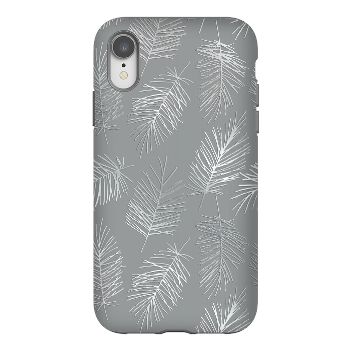 iPhone Xr StrongFit Silver Palm Leaves by Andrea Haase