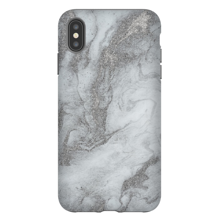 iPhone Xs Max StrongFit Grey Silver Marble 2 by Andrea Haase