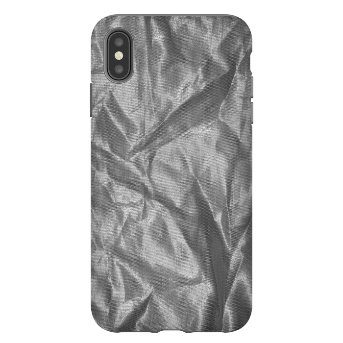 iPhone Xs Max StrongFit Shiny Silver Fabric by Andrea Haase