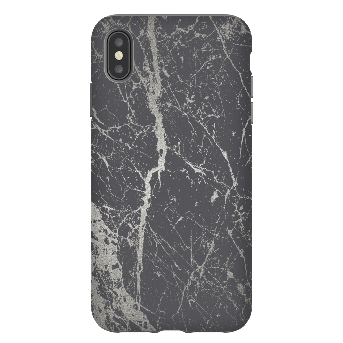 iPhone Xs Max StrongFit Elegant Silver Marble 2 by Andrea Haase