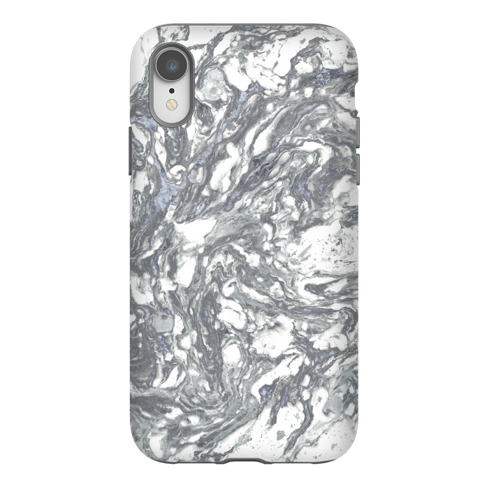 iPhone Xr StrongFit Grey Blue Marble by Andrea Haase