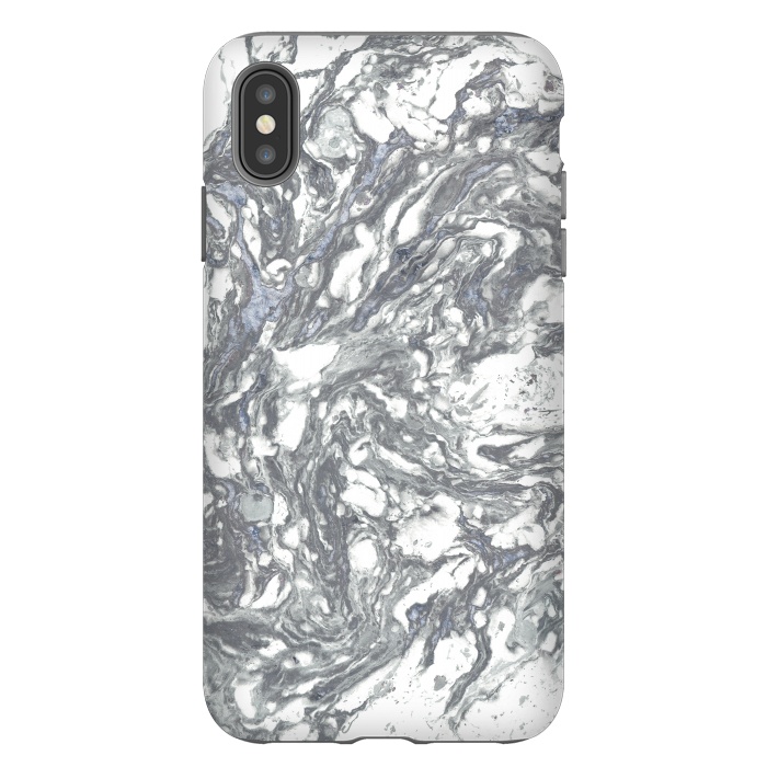 iPhone Xs Max StrongFit Grey Blue Marble by Andrea Haase