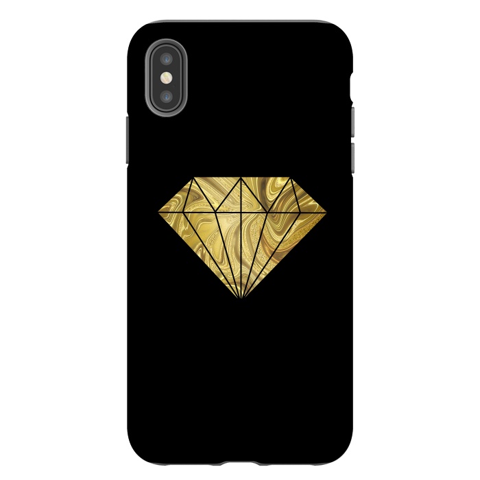 iPhone Xs Max StrongFit Golden Diamond  Faux Glitter On Black by Andrea Haase