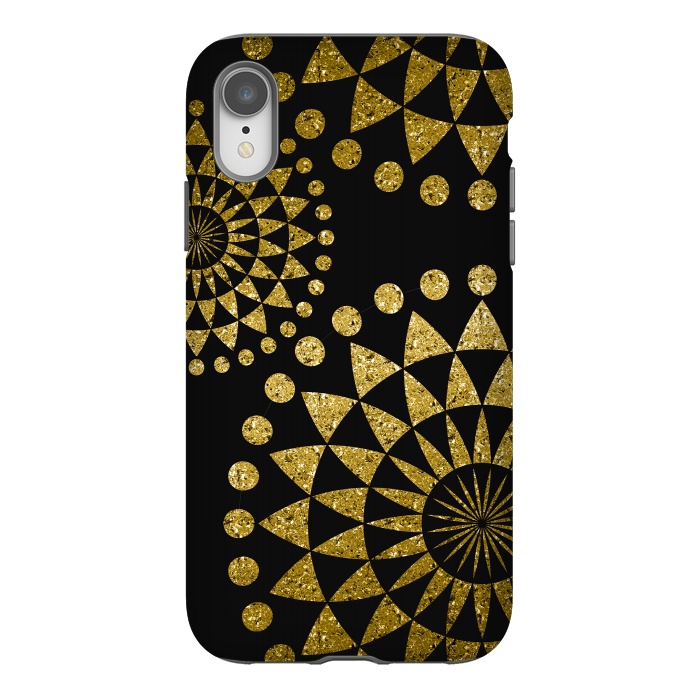 iPhone Xr StrongFit Golden Sparkle Mandala by Andrea Haase