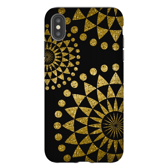 iPhone Xs Max StrongFit Golden Sparkle Mandala by Andrea Haase