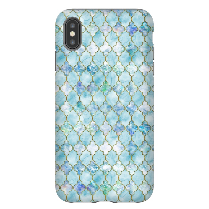 iPhone Xs Max StrongFit Blue Moroccan Shapes Pattern  by  Utart