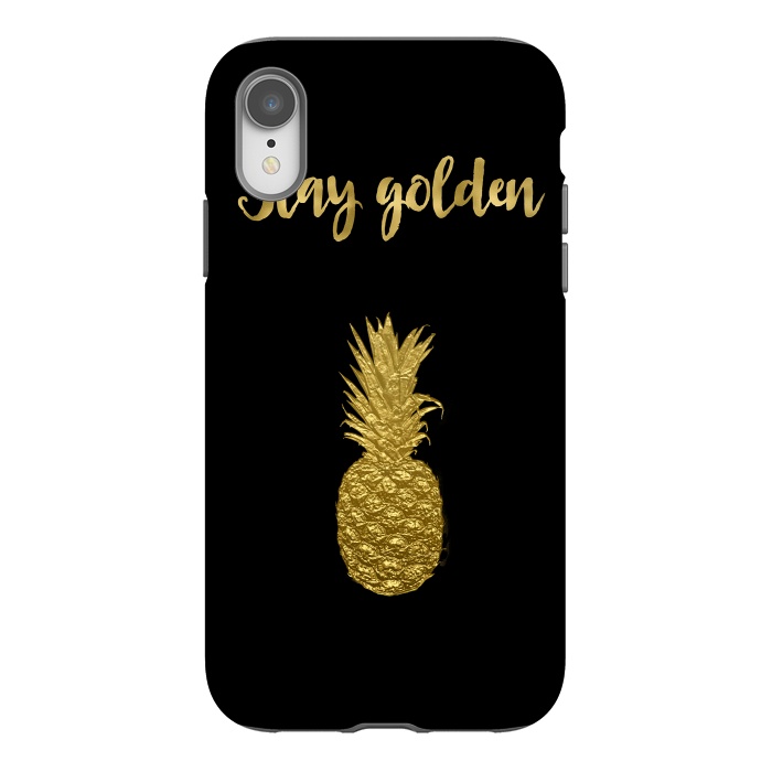 iPhone Xr StrongFit Stay Golden Precious Tropical Pineapple by Andrea Haase