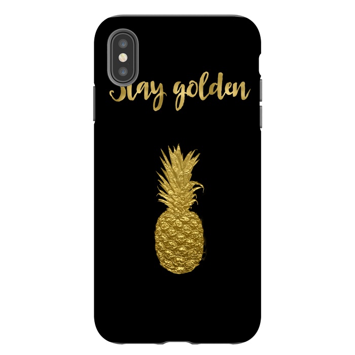 iPhone Xs Max StrongFit Stay Golden Precious Tropical Pineapple by Andrea Haase