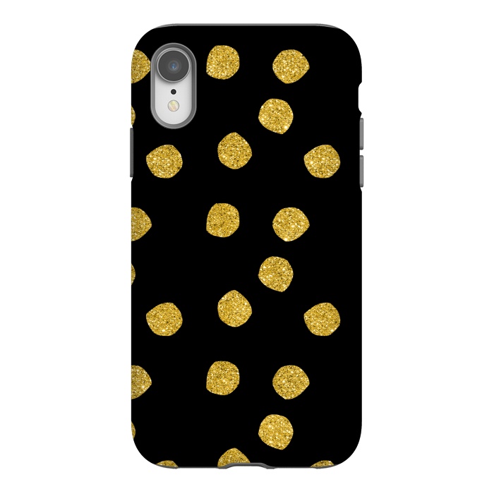 iPhone Xr StrongFit Golden Glamour Dots by Andrea Haase