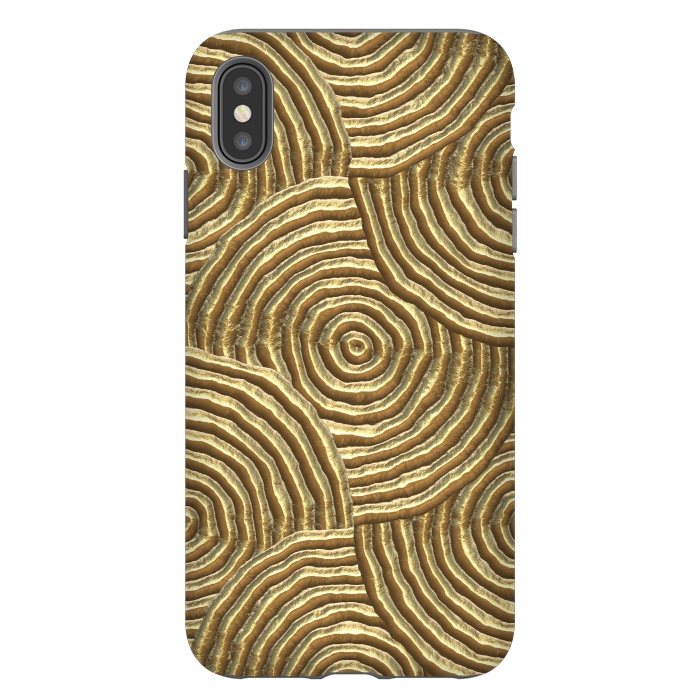 iPhone Xs Max StrongFit Gold Metal Embossed Circles by Andrea Haase